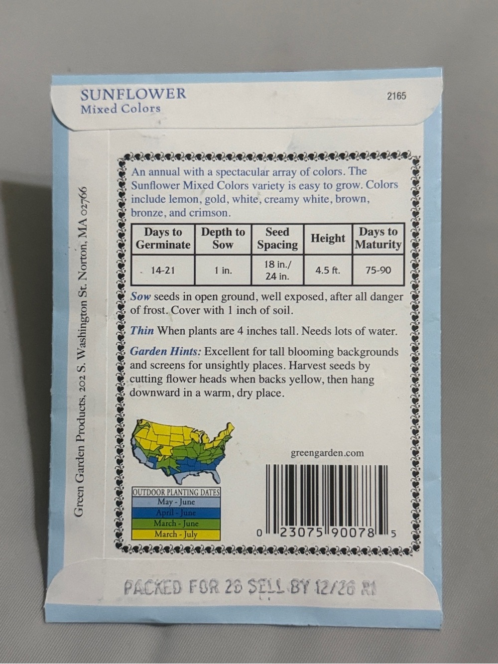 Sunflower Mixed Colors Seeds - Multicolor - Picture 2 of 2